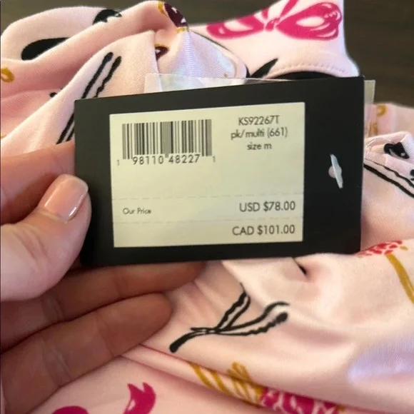 Kate Spade Pink Floral Print Pajama Set - Picture 3 of 4